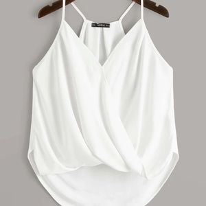 SHEIN plus wrap curved cami hem blouse strappy